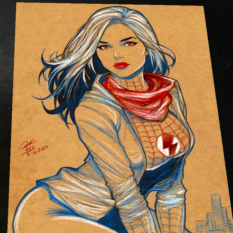 Silk Cindy Moon Marvel Art Print Signed 8.5x11 | Art by Keyeske