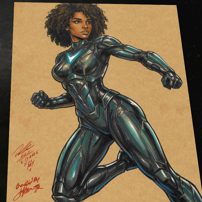 Vectora Original Art Print Signed 8.5x11 | Art by Keyeske