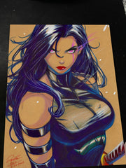 Psylocke - Marvel art print by Keyeske