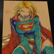 Supergirl DC Art Print Signed 8.5x11 | Art by Keyeske