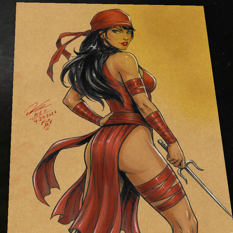 Elektra Art Print Signed 8.5x11 | Art by Keyeske