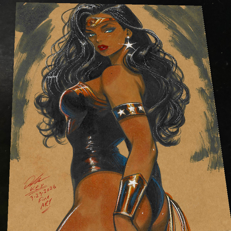 Wonder Woman Art Print Signed 8.5x11 | Art by Keyeske