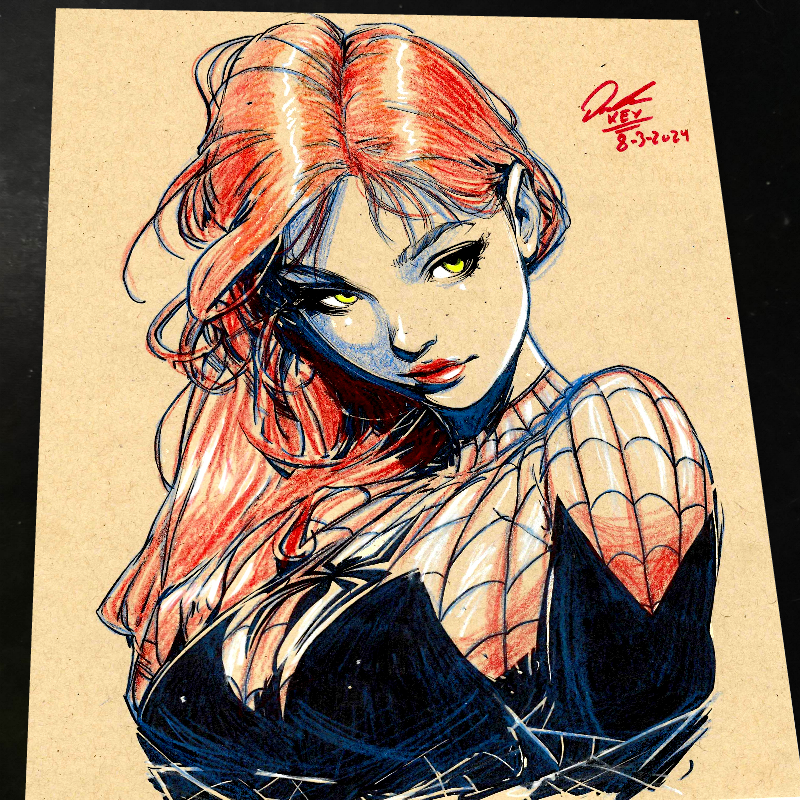 Mary Jane Watson Art Print Signed 8.5x11 | Art by Keyeske