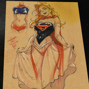 Supergirl DC Art Print Signed 8.5x11 | Art by Keyeske