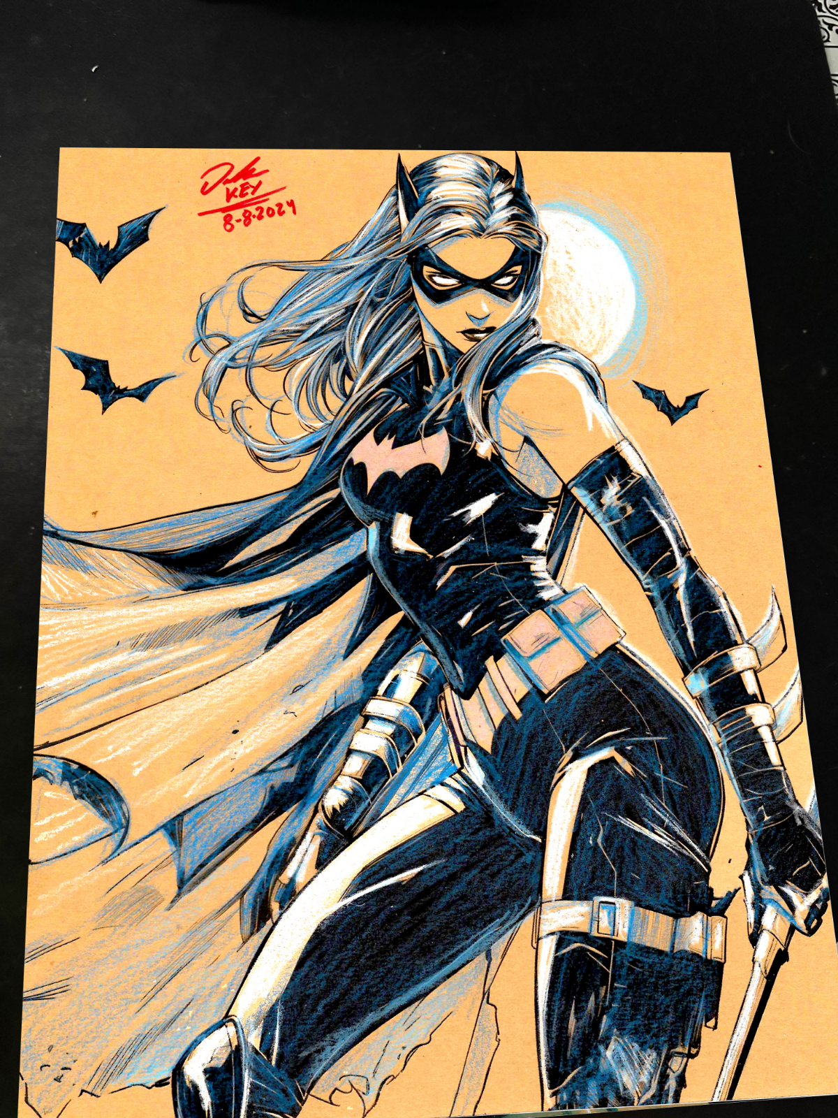 Batgirl Art Print Signed 8.5x11 | Art by Keyeske