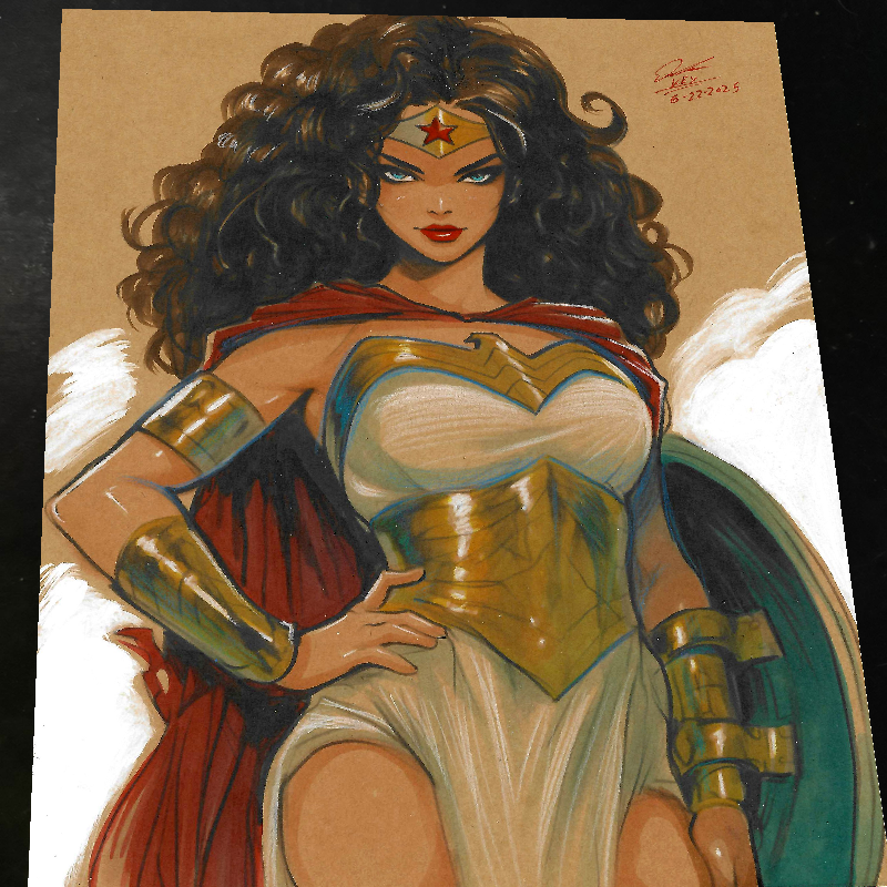 Wonder Woman Art Print Signed 8.5x11 | Art by Keyeske