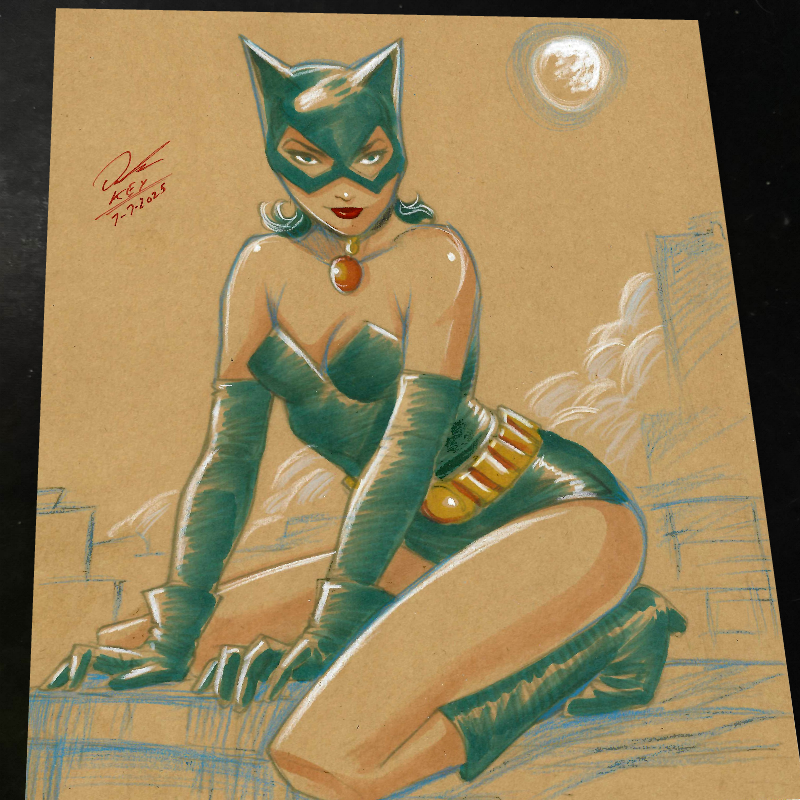 Catwoman Art Print Signed 8.5x11 | Art by Keyeske