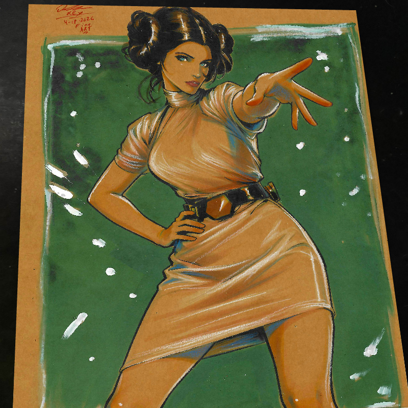 Princess Leia Art Print Signed 8.5x11 | Art by Keyeske