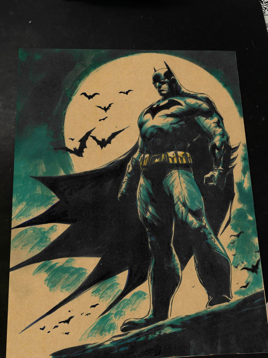 Batman Art Print Signed 8.5x11 | Art by Keyeske