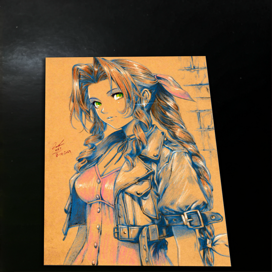 Aerith Gainsborough Art Print 8.5x11 Art by Keyeske