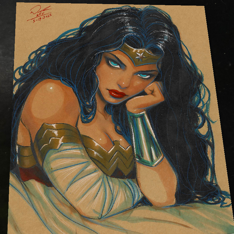 Wonder Woman Art Print Signed 8.5x11 | Art by Keyeske