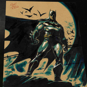 Batman DC Comics Moon Silhouette Art Print Signed 8.5x11 | Keyeske art print by Keyeske