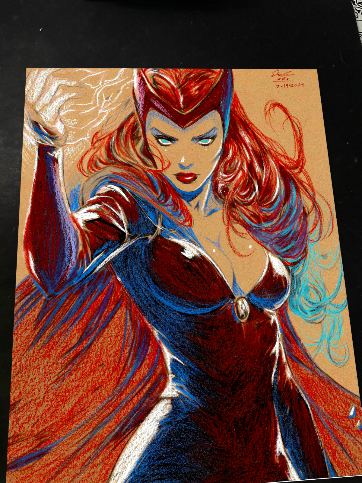 Scarlet Witch Art Print Signed 8.5x11 | Art by Keyeske