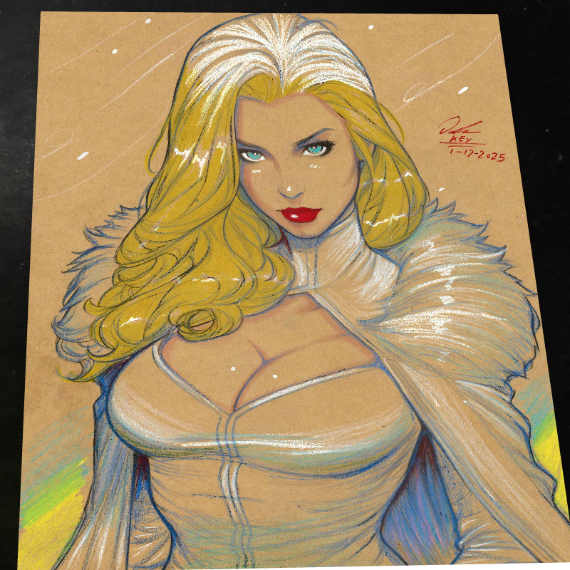 Emma Frost X-Men Art Print Signed 8.5x11 | Art by Keyeske