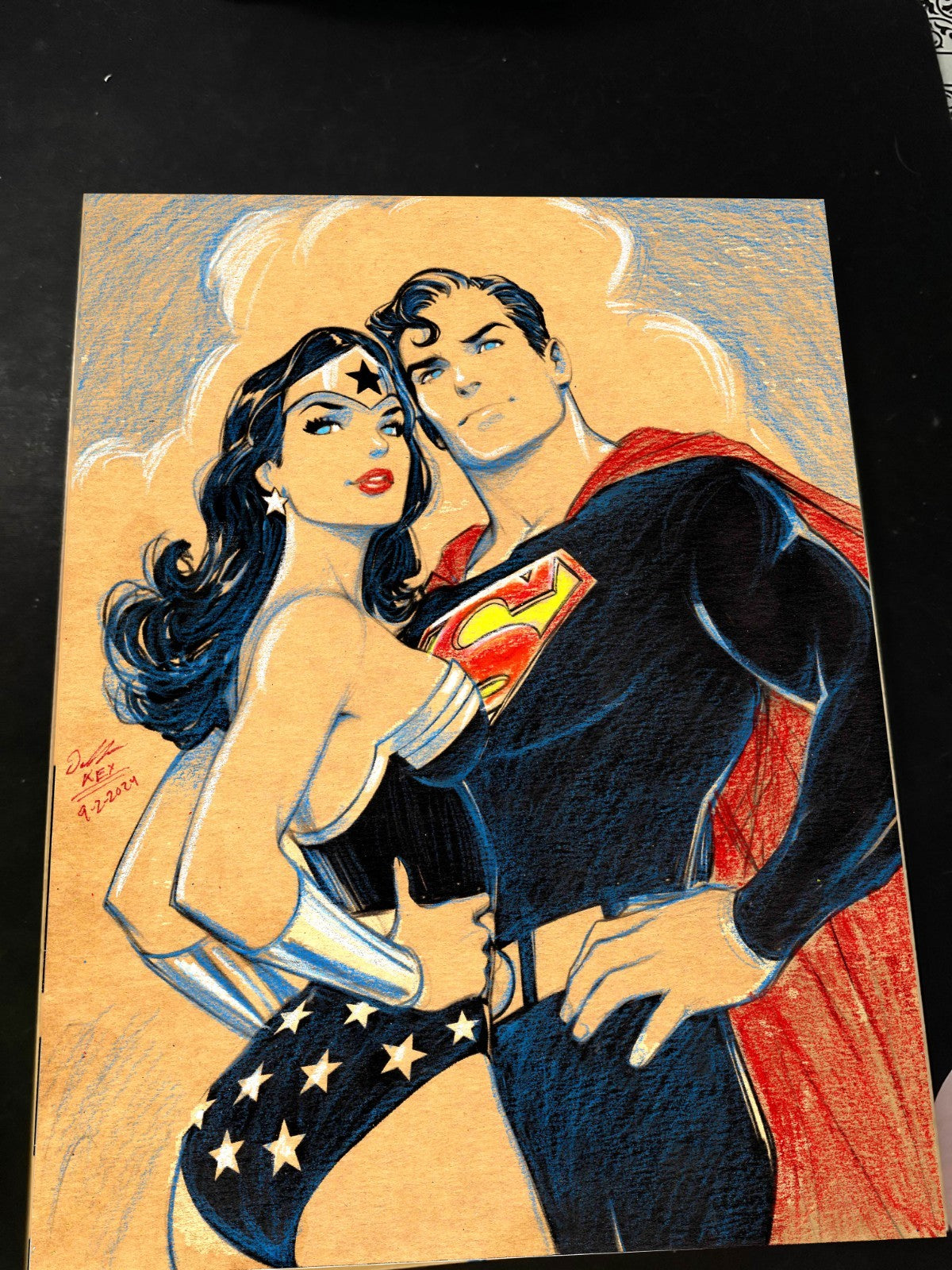 Wonder Woman x Superman Art Print Signed 8.5x11 | Art by Keyeske