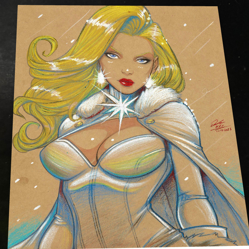 Emma Frost X-Men Art Print Signed 8.5x11 | Art by Keyeske