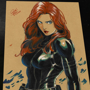 Black Widow Marvel Armored Pose art print by Keyeske