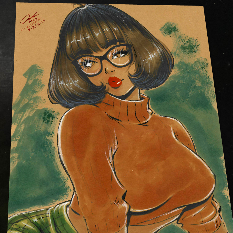 Velma Dinkley Scooby-Doo  Art Print Signed 8.5x11 | Art by Keyeske