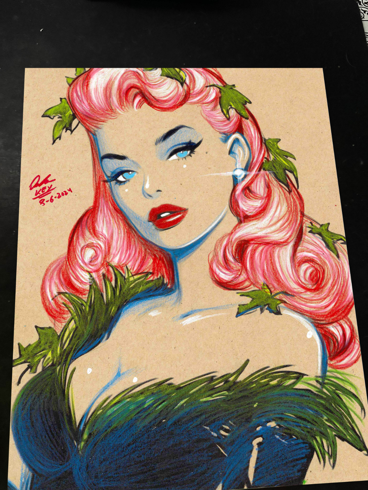 Poison Ivy Art Print Signed 8.5x11 | Art by Keyeske