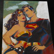 Wonder Woman x Superman art print by Keyeske