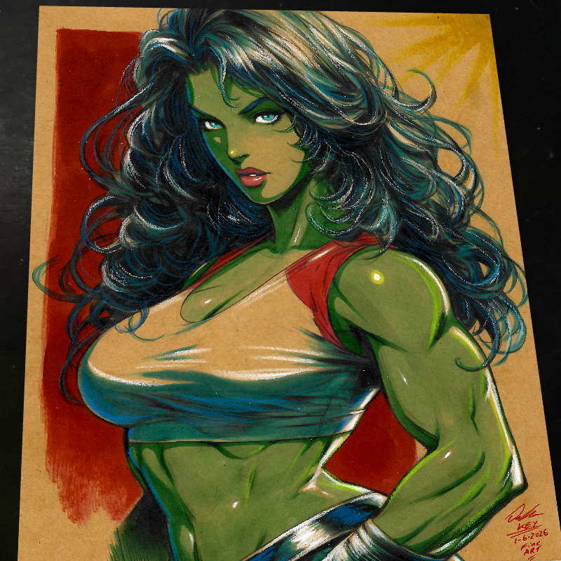 She Hulk Art Print Signed 8.5x11 | Art by Keyeske