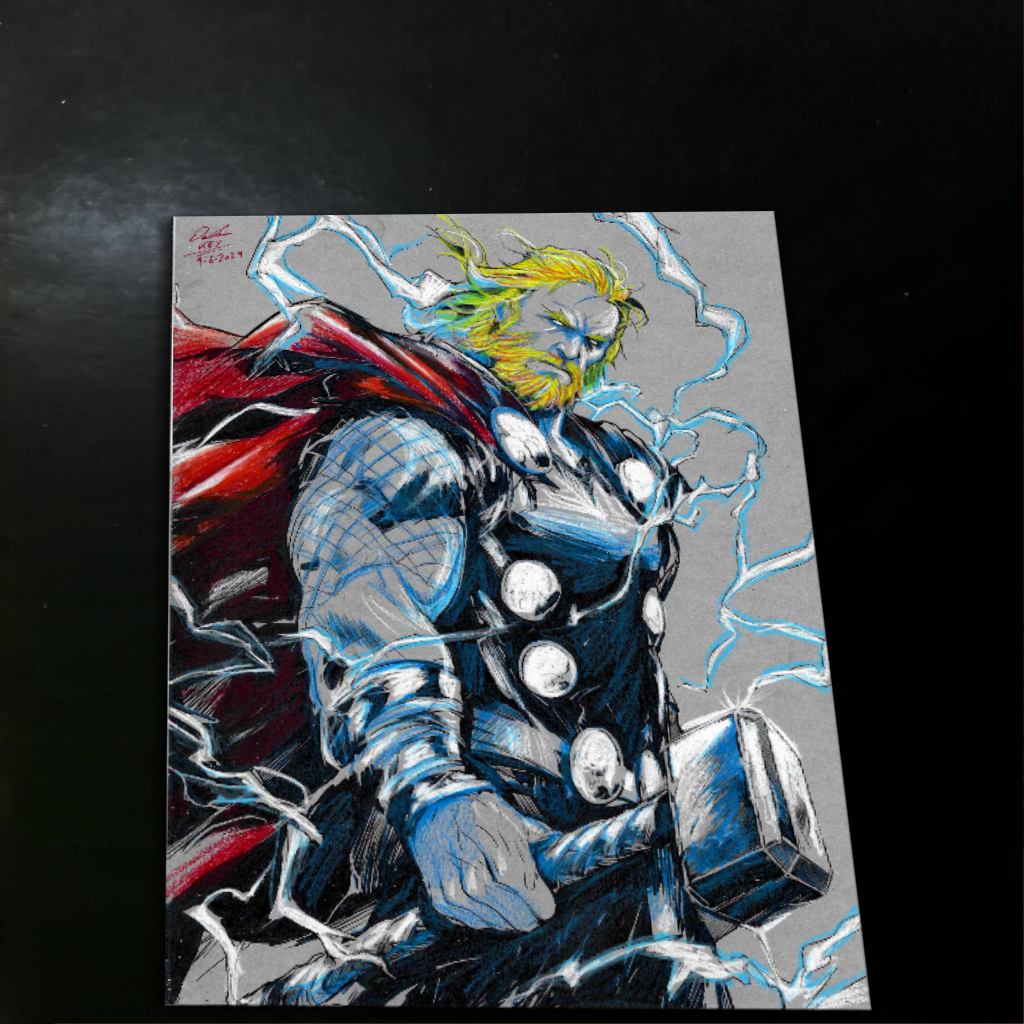 Thor Art Print Signed 8.5x11 | Art by Keyeske