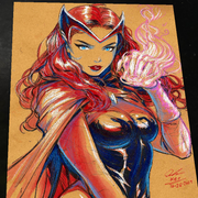 Scarlet Witch Art Print Signed 8.5x11 | Art by Keyeske