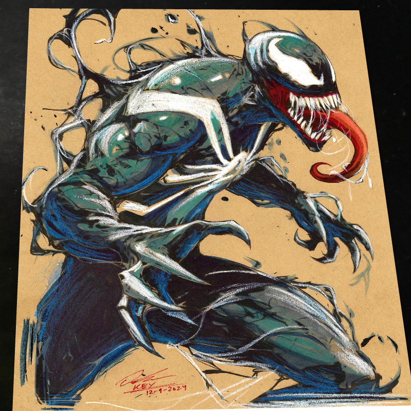 Venom Art Print Signed 8.5x11 | Art by Keyeske