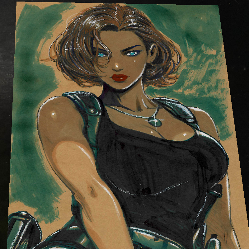 Jill Valentine Resident Evil Art Print Signed 8.5x11 | Art by Keyeske