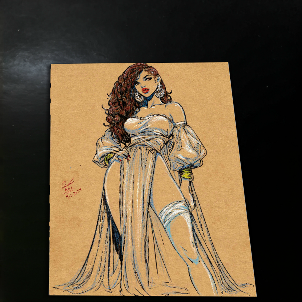 Princess Original Art Print Signed 8.5x11 | Art by Keyeske