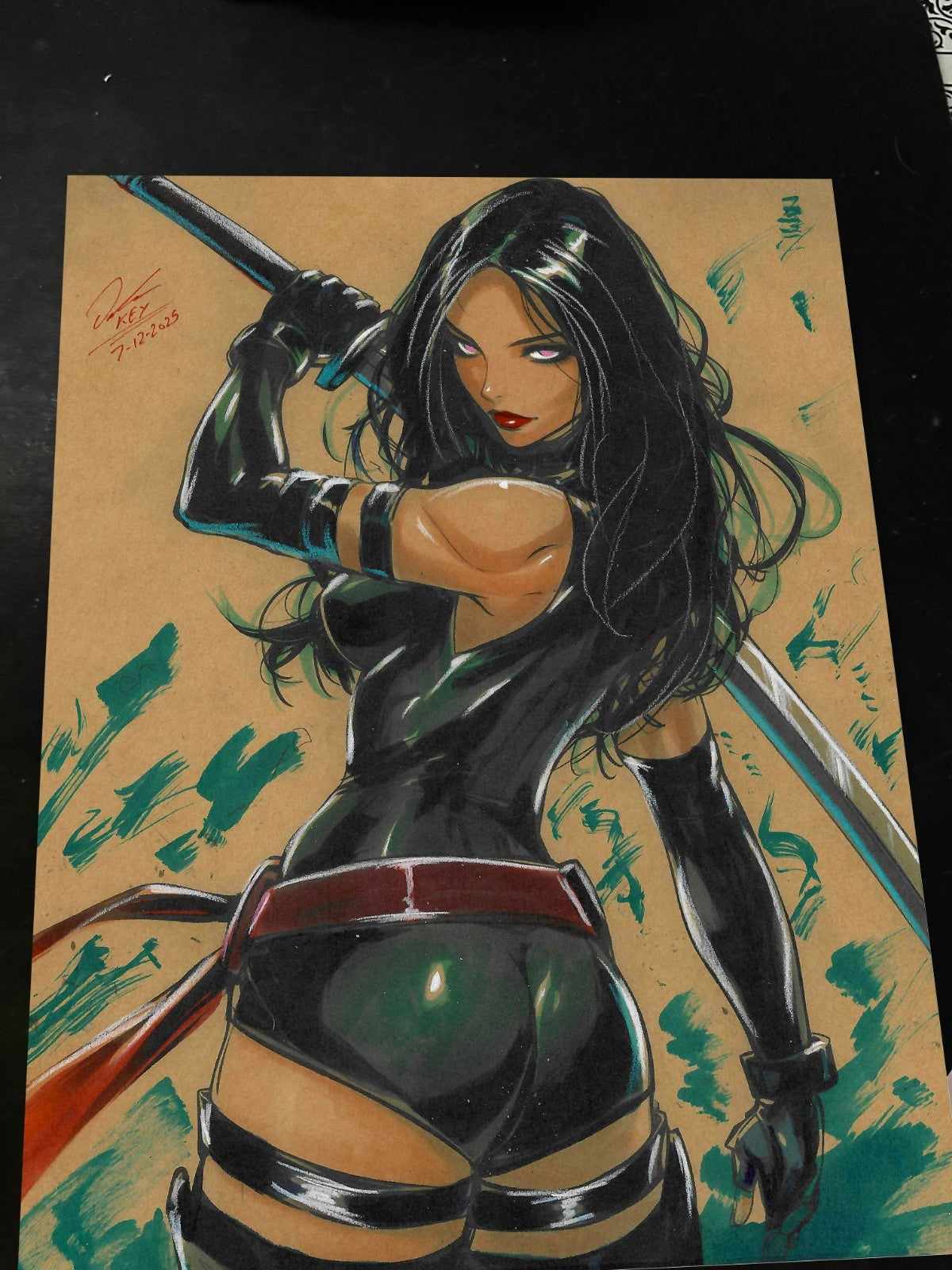 Psylocke Art Print Signed 8.5x11 | Art by Keyeske