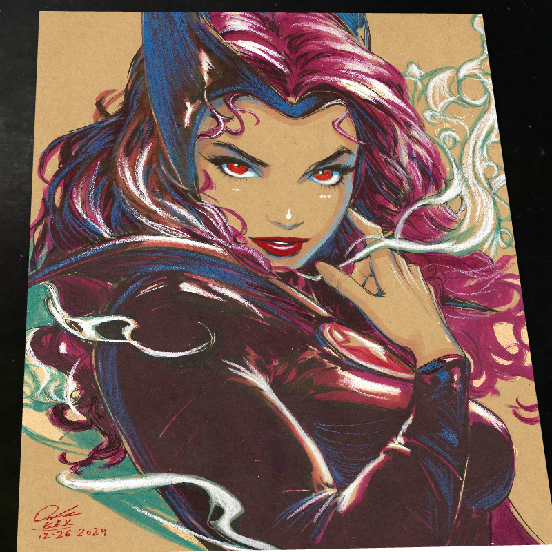 Scarlet Witch Art Print Signed 8.5x11 | Art by Keyeske