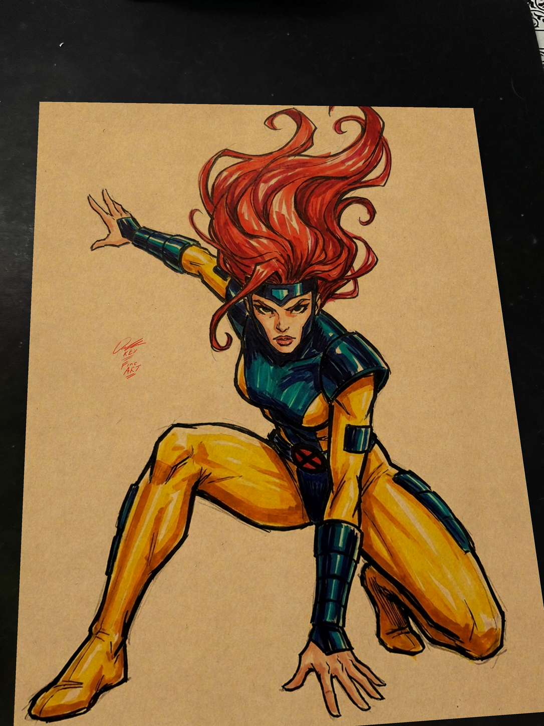 Jean Grey Art Print Signed 8.5x11 | Art by Keyeske