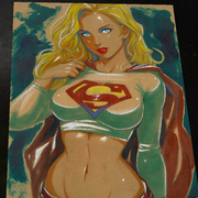 Supergirl DC Art Print Signed 8.5x11 | Art by Keyeske