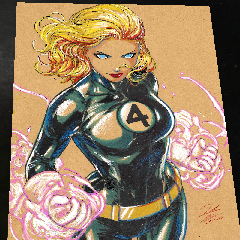 Sue Storm Fantastic 4 Art Print Signed 8.5x11 | Art by Keyeske
