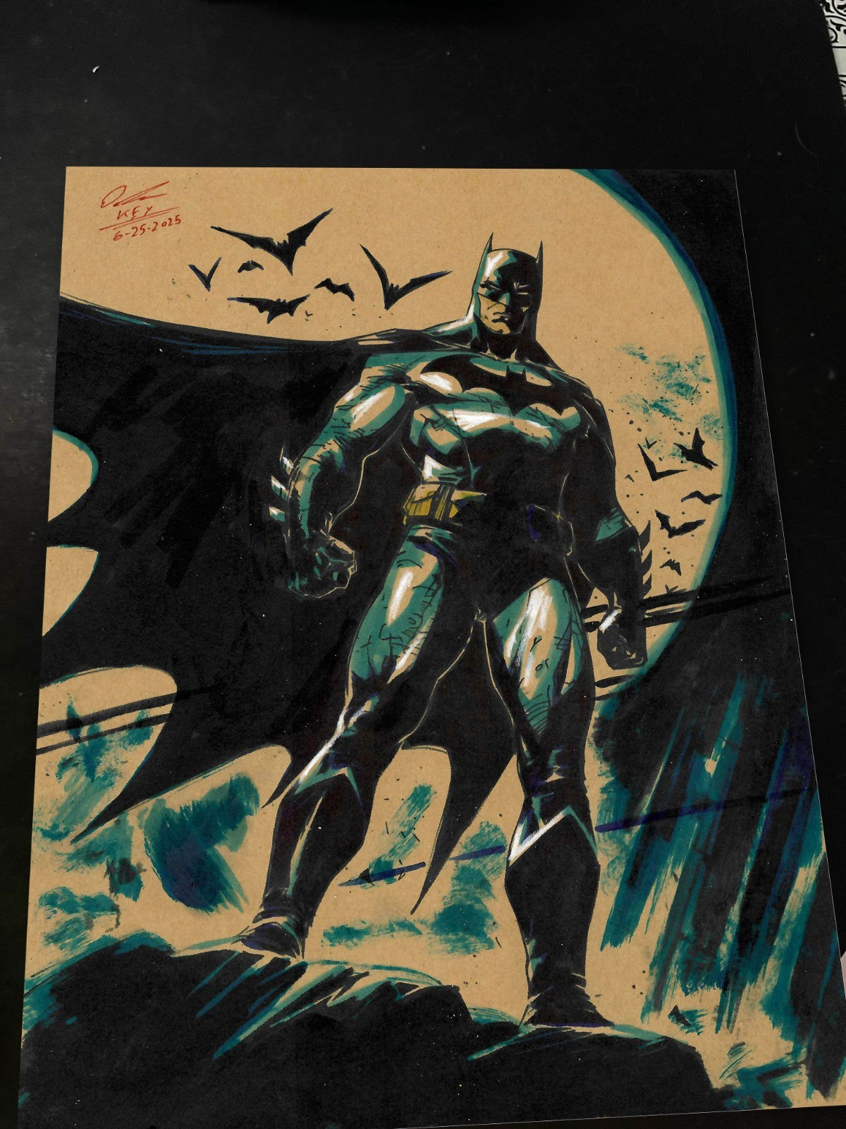 Batman Art Print Signed 8.5x11 | Art by Keyeske