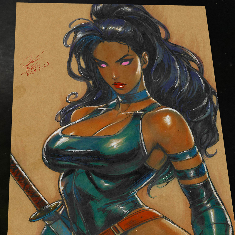 Psylocke Art Print Signed 8.5x11 | Art by Keyeske