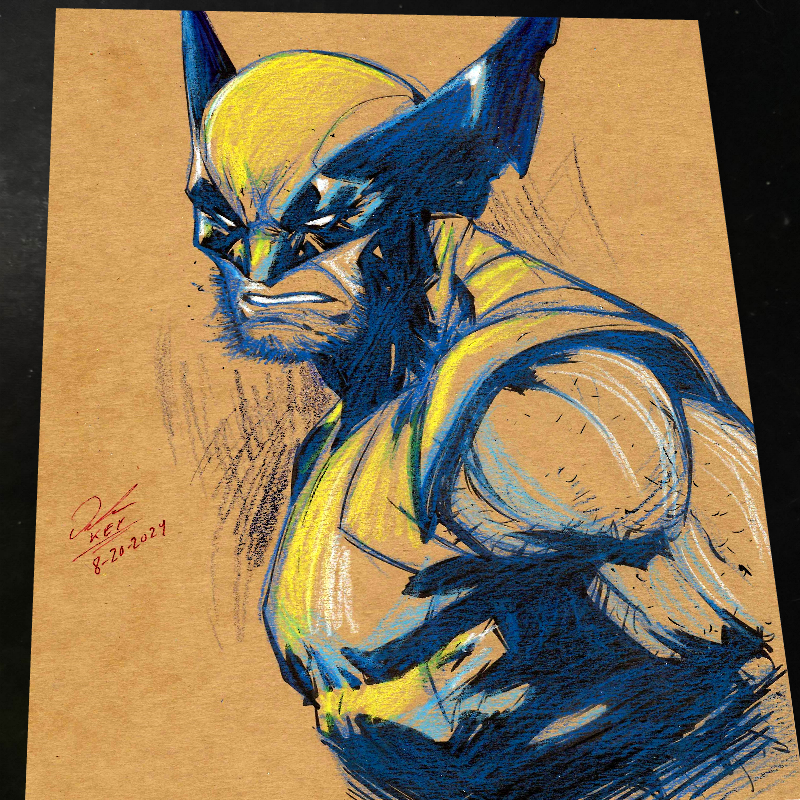 Wolverine X-Men Art Print Signed 8.5x11 | Art by Keyeske