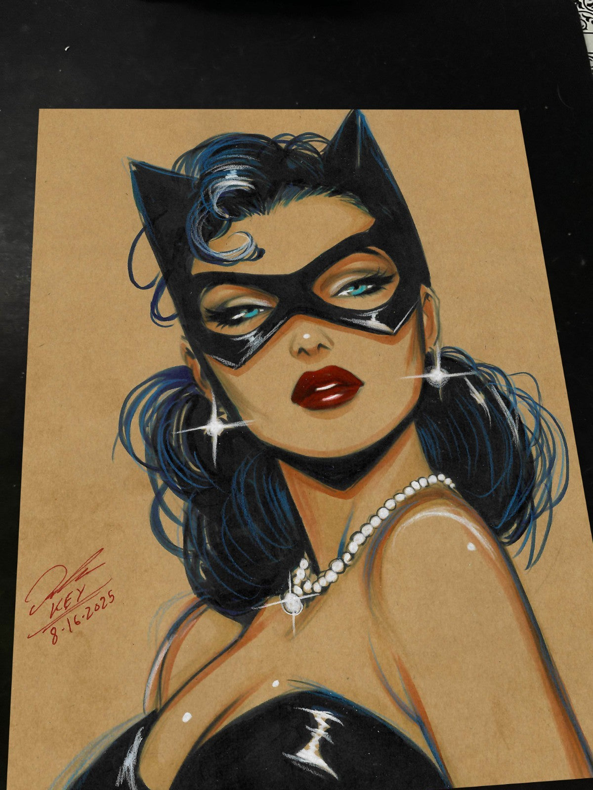 Catwoman Art Print Signed 8.5x11 | Art by Keyeske