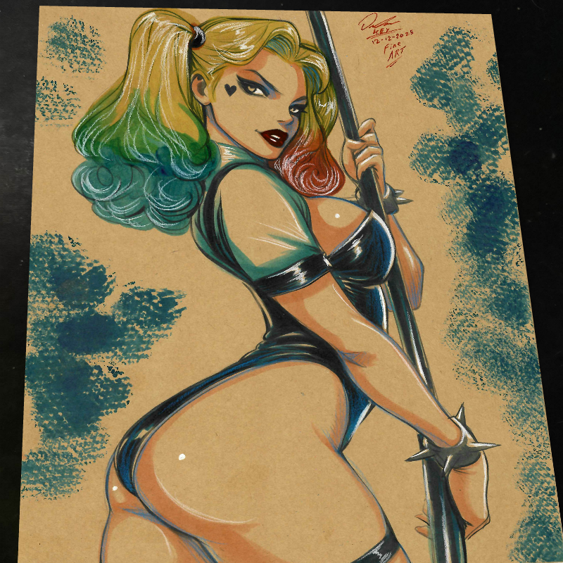 Harley Quinn Print Signed 8.5x11 | Art by Keyeske