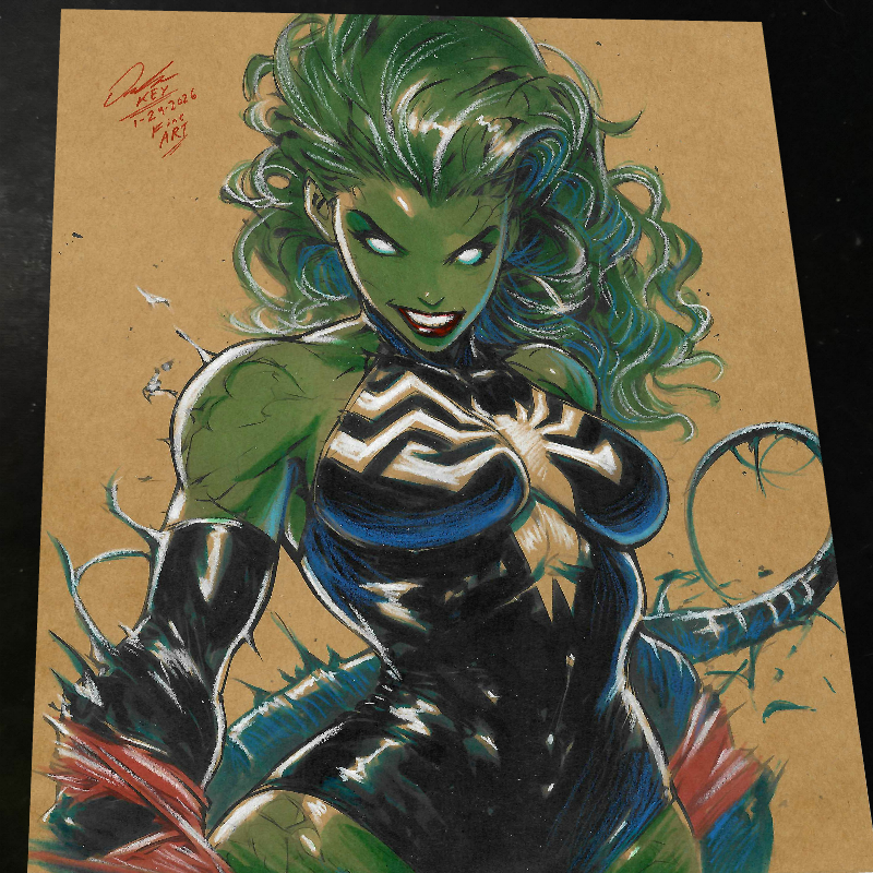 She Hulk Art Print Signed 8.5x11 | Art by Keyeske