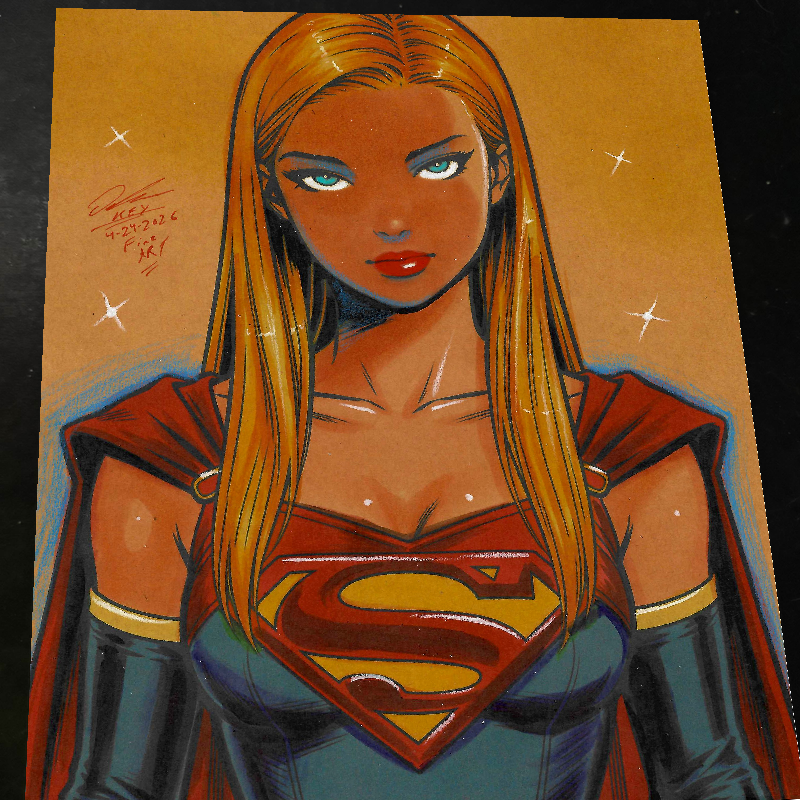 Supergirl DC Art Print Signed 8.5x11 | Art by Keyeske