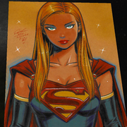 Supergirl DC Art Print Signed 8.5x11 | Art by Keyeske