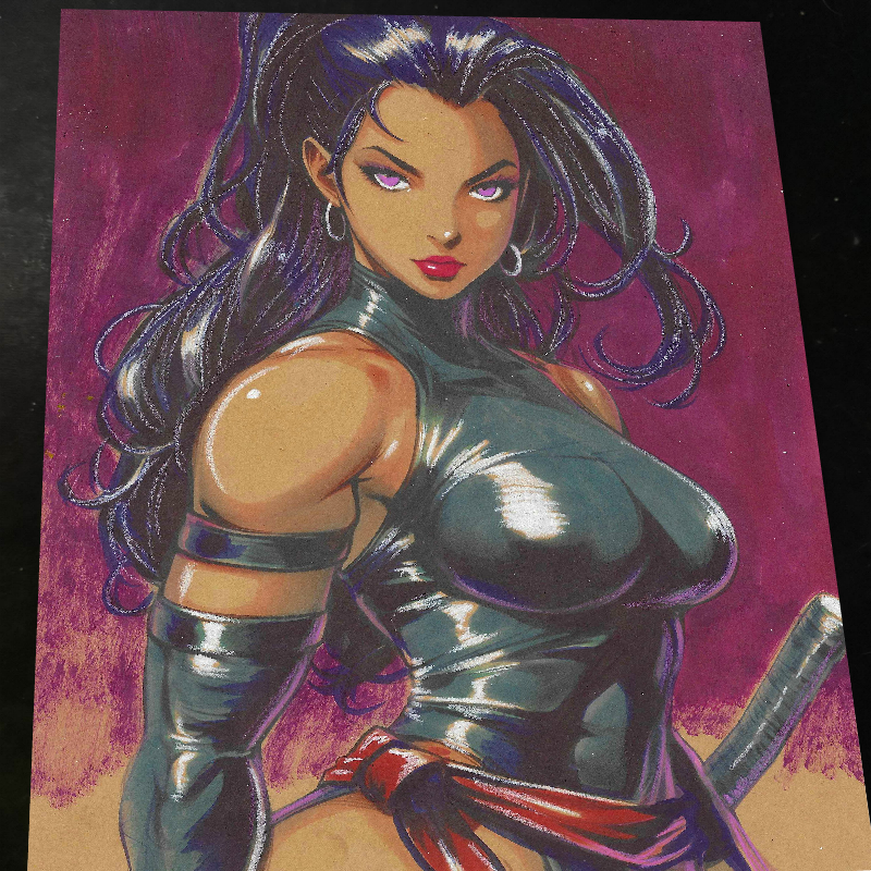 Psylocke Art Print Signed 8.5x11 | Art by Keyeske