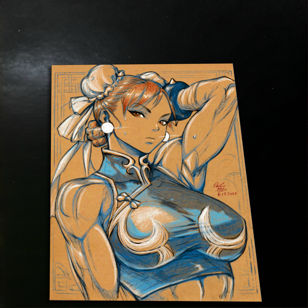 Chun Li Street Fighter Art Print Signed 8.5x11 | Art by Keyeske