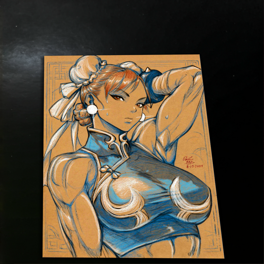 Chun Li Street Fighter Art Print Signed 8.5x11 | Art by Keyeske