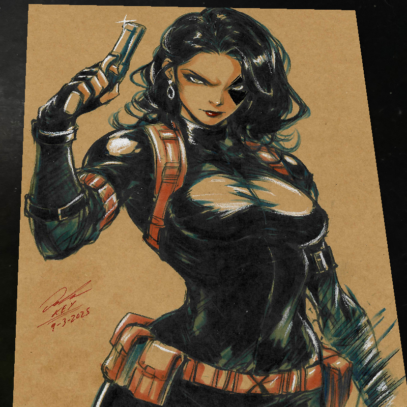 Domino X-Men art print by Keyeske
