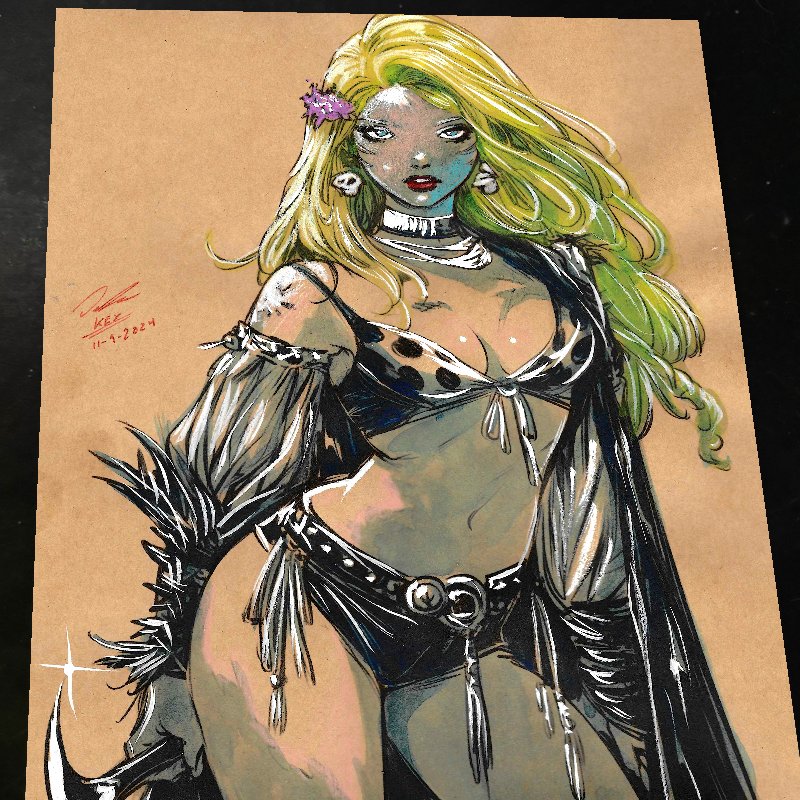 Jungle Girl Art Print Signed 8.5x11 | Art by Keyeske