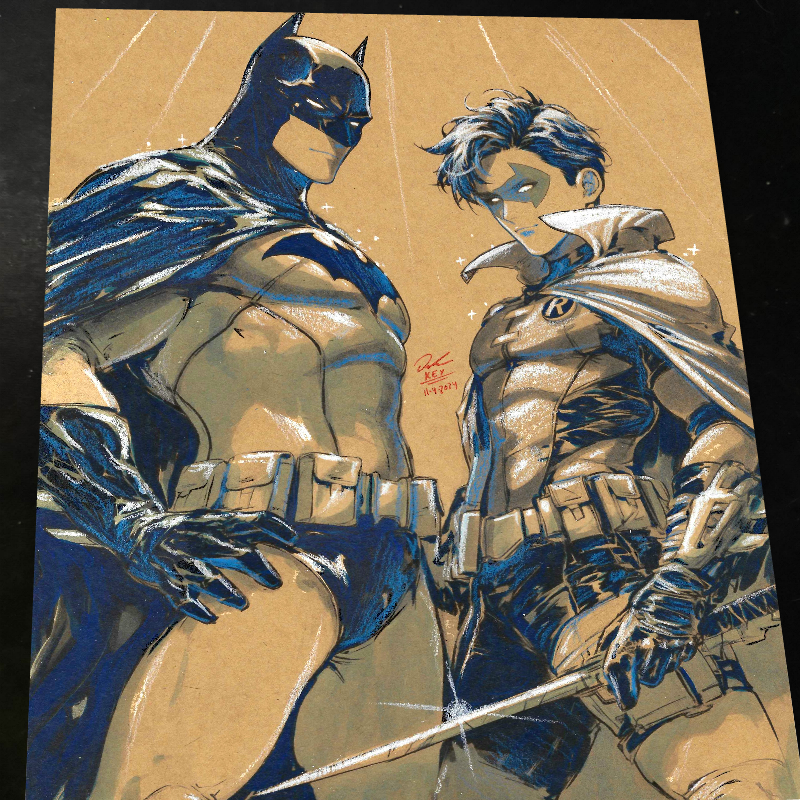 Batman Art Print Signed 8.5x11 | Art by Keyeske
