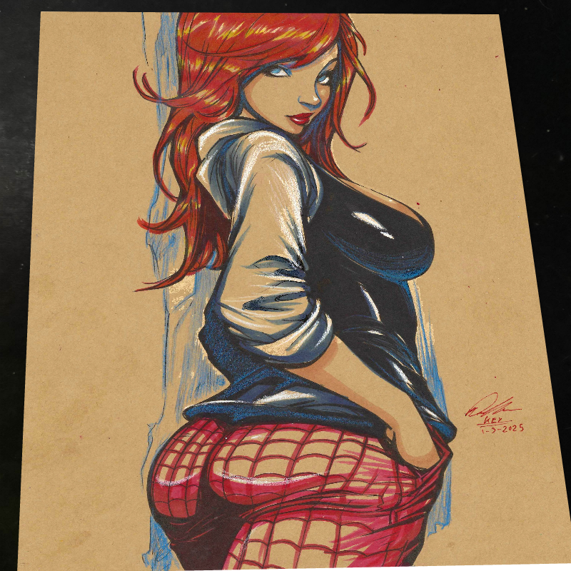Mary Jane Watson Art Print Signed 8.5x11 | Art by Keyeske